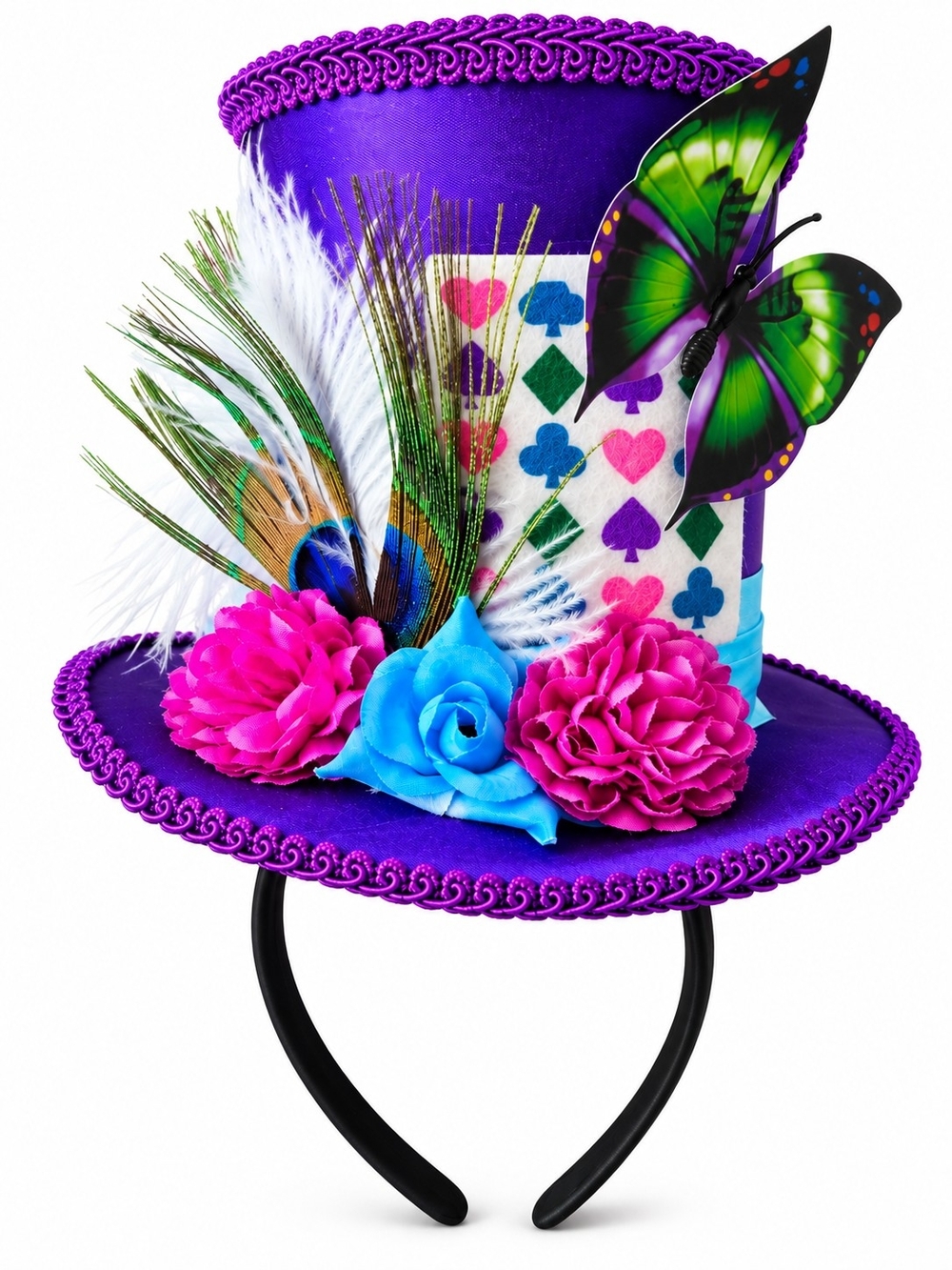 Alice in Wonderland Mad Hatter Purple Mini Top Hat Headband